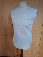 Vintage 50 a 60s bloesje / blouse mt M, Maat 38/40 (M), Wit, Ophalen of Verzenden, Zonder mouw
