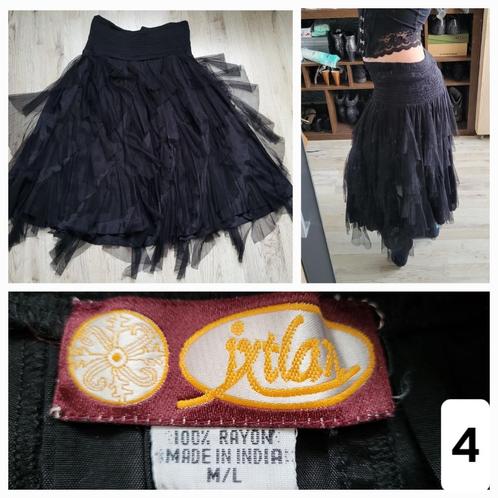 Gelaagde zwarte rok, zeer comfortabel, Kleding | Dames, Rokken, Zo goed als nieuw, Maat 38/40 (M), Zwart, Onder de knie, Ophalen of Verzenden