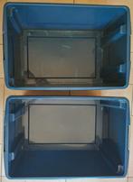 2 gebruikte donkerblauwe opbergboxen merk Sunware, 50 tot 75 cm, Minder dan 35 cm, Ophalen of Verzenden, Minder dan 40 cm