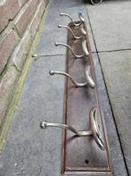 Antieke kapstok, met vertind koperen haken, Antiek en Kunst, Ophalen of Verzenden