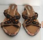 Sandalen slippers brons/goud taxi steentjes bruin oranje 37, Oranje, Zo goed als nieuw, Taxi, Sandalen of Muiltjes
