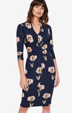 Phase Eight elegante jurk blauw/bloemenprint 3/4 mouwen 40, Maat 38/40 (M), Nieuw, Phase Eight, Onder de knie