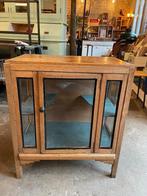 Vintage theekastje, vitrine eikenhout, Art Deco, Ophalen