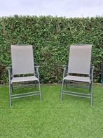 2 verstelbare Tuinstoelen, Ophalen of Verzenden, Gebruikt, Metaal, Verstelbaar