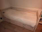 Flexa bed met onderschuifbed en 2 lades 90x200 white wash, Ophalen, 85 tot 100 cm, Zo goed als nieuw, Lattenbodem