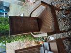 8 rieten stoelen + houten tafel, Ophalen, Gebruikt