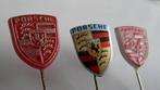 Porsche auto speldjes 3 x, Verzamelen, Speldjes, Pins en Buttons, Verzenden, Gebruikt, Merk, Speldje of Pin