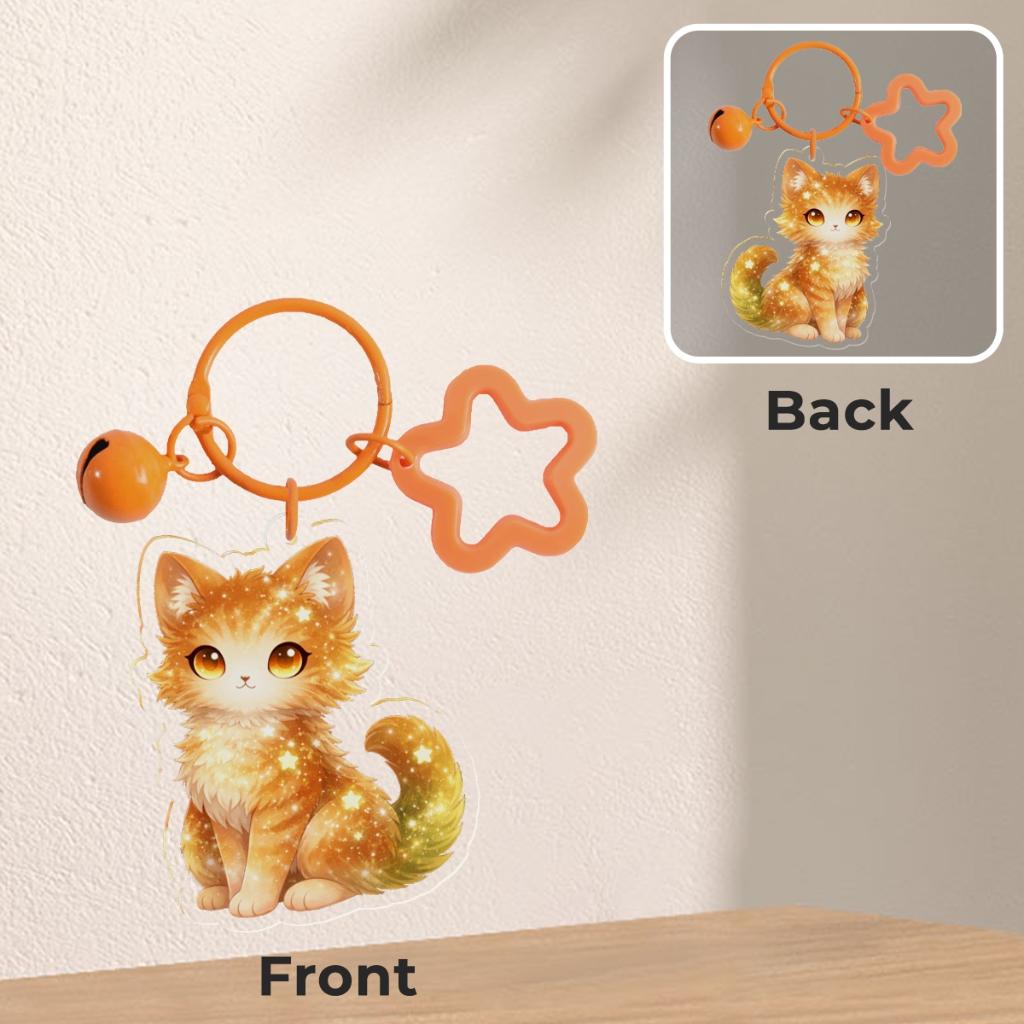 Galaxy Golden/orange cat/Kitten Keychain, Verzenden, Nieuw, Dier of Natuur