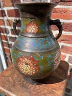 Antieken bronzen cloisonné vaas, Ophalen of Verzenden