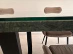 Verde Guatemala marmeren eettafel (gepolijst) incl stoelen, Huis en Inrichting, Tafels | Eettafels, Ophalen, Overige materialen