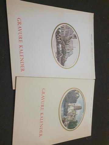 Gravure kalender, anton pieck, jaren 1975 en 1976 beschikbaar voor biedingen