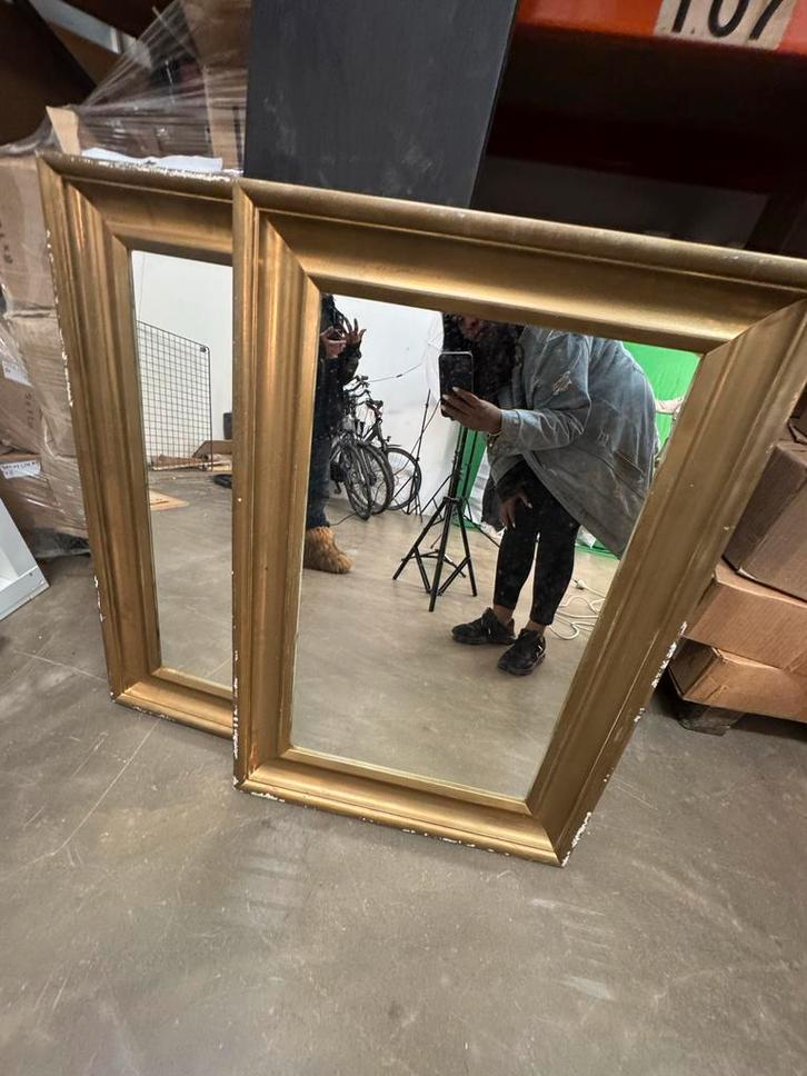 2x IKEA Hemnes Spiegel met Gouden Frame afm L90xB60, Huis en Inrichting, Woonaccessoires | Spiegels, Gebruikt, 50 tot 75 cm, 100 tot 150 cm