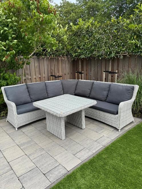 Bilbao hoek dining loungeset 5-delig, Tuin en Terras, Tuinsets en Loungesets, Zo goed als nieuw, Loungeset, Wicker, 7 zitplaatsen