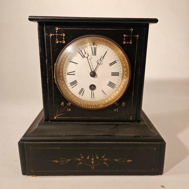 Antieke Mantelklok ca. 1900 - Opknapper, Antiek en Kunst, Antiek | Klokken, Ophalen of Verzenden