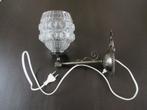 Smeedijzeren wandlamp verstelbaar 1 B&B, Ophalen of Verzenden, Klassiek robuust antiek, Zo goed als nieuw, Glas