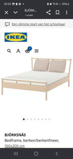 Ikea Bjorksnas Bed 160x200, Ophalen, Beige, Tweepersoons, Scandinavisch
