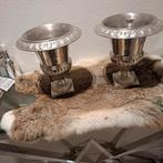 2 louvre vaasjes, Overige kleuren, Ophalen of Verzenden, Minder dan 50 cm, Glas