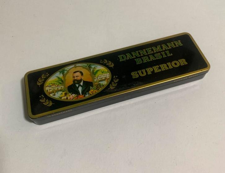 Vintage Blikje Danemann Brasil Superior sigarenblikje, Verzamelen, Rookartikelen, Aanstekers en Luciferdoosjes, Gebruikt, Tabaksdoos of Verpakking
