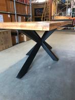 Massief Mango Houten Tafel met Stalen Onderstel - 200cm, Huis en Inrichting, Tafels | Eettafels, 100 tot 150 cm, Vijf personen of meer