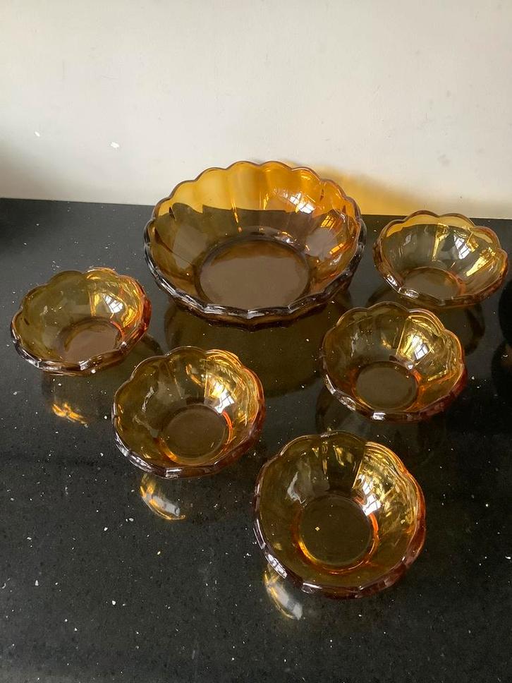 Brocante dessertset fifties, Verzamelen, Retro, Huis en Inrichting, Ophalen of Verzenden