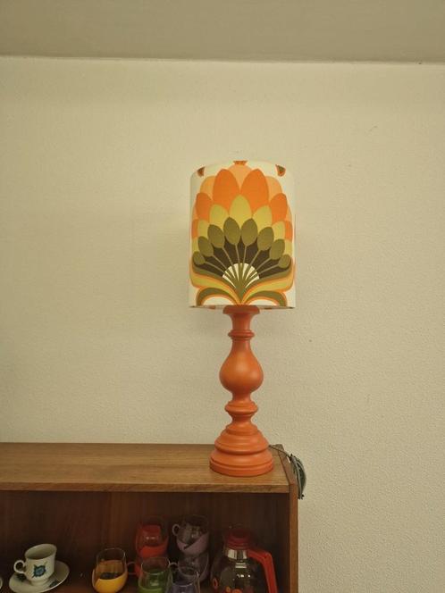 Vintage retro space age oranje groen witte taffellamp, Huis en Inrichting, Lampen | Tafellampen, Zo goed als nieuw, Minder dan 50 cm