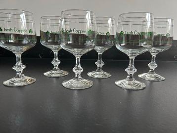 Vintage Irish Coffee Glazen met groen Klaverblad beschikbaar voor biedingen