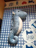 Zeepaardje zeepaard knuffel blauw met wit 32 cm, Ophalen of Verzenden