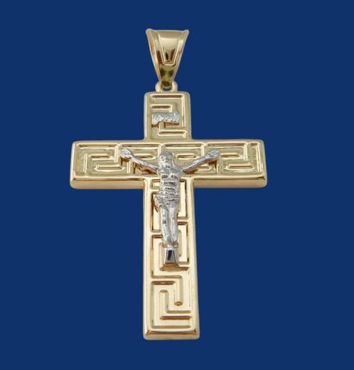Groot 14 karaat Gouden Kruis Christus Kettinghanger Hanger, Sieraden, Tassen en Uiterlijk, Kettinghangers, Nieuw, Goud, Goud, Kruis of Symbool