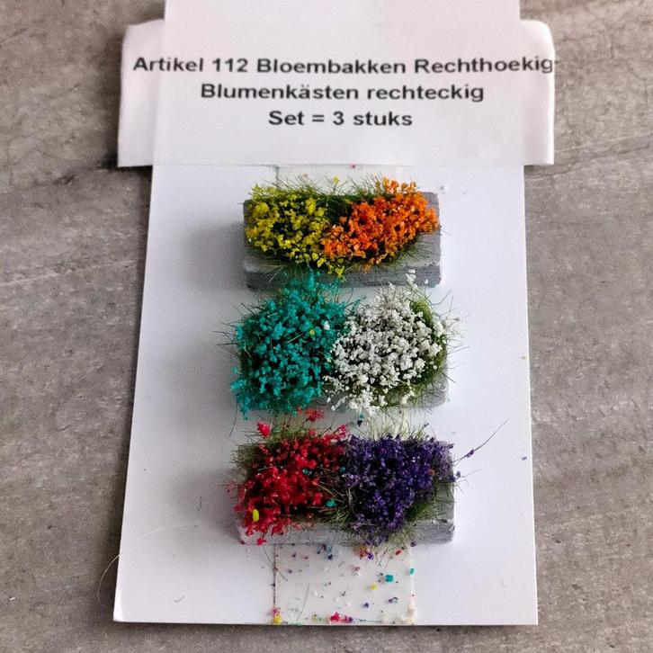 modeltrein Ho - Scenery Art.112 Bloembakken Rechthoekig, Hobby en Vrije tijd, Modeltreinen | H0, Nieuw, Natuur, Gelijkstroom, Märklin