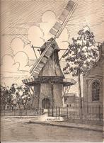 Uithuizen Molen tekening Sievers ca. 1950, Antiek en Kunst, Ophalen of Verzenden