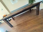 Mooie donker houten tafel, Ophalen, Overige materialen, Gebruikt, 200 cm of meer