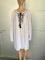 i293 Yesta maat 48+50+52 lange blouse tuniek Ibiza jurk wit