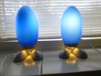 Ikea DIno lampen, eivormige glazen blauwe lamp op voetjes, Verzenden, Design, Zo goed als nieuw, Glas