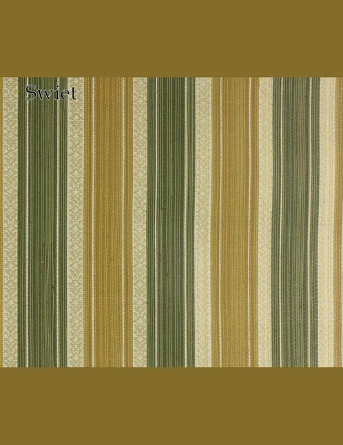 3670 Groen geel streep behang  seventies en origineel swiet, Huis en Inrichting, Stoffering | Behang, Beige, Geel, Groen, Verzenden
