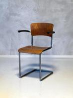 Gispen sledestoel jaren 30 buisframe stoel eettafelstoel, Huis en Inrichting, Gebruikt, Vintage, Ophalen of Verzenden, Metaal