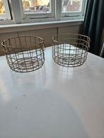 Gouden decoratie manden, Huis en Inrichting, Ophalen, Overige materialen, Mand, Rond