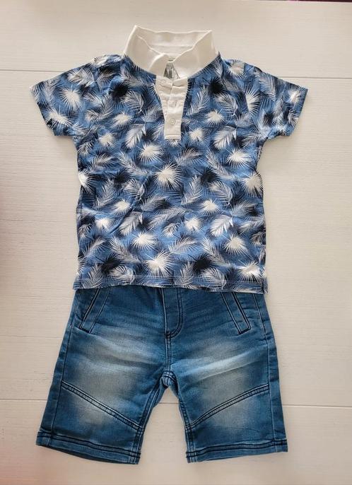 Jongensset polo + jogjeans short mt 122/128, Kinderen en Baby's, Kinderkleding | Maat 122, Gebruikt, Jongen, Setje, Ophalen of Verzenden