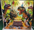Diamond Painting verjaardagskaart Dinosaurus 2, Antiek en Kunst, Kunst | Schilderijen | Modern, Ophalen of Verzenden