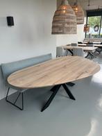 Organische eiken tafel massief hout 180 200 220 240cm, Huis en Inrichting, Tafels | Eettafels, Ophalen, 200 cm of meer, Zo goed als nieuw