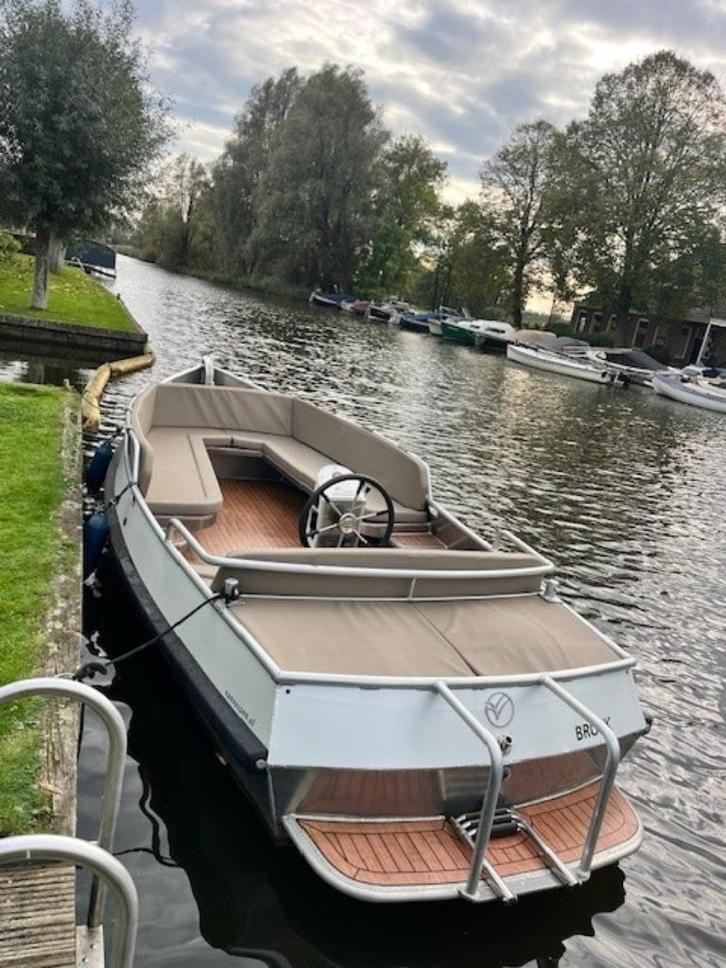 Van Vossen 550 Aluminium E-Sloep, Watersport en Boten, Sloepen, Gebruikt, Tot 10 pk, 3 tot 6 meter, Binnenboordmotor, Elektrisch