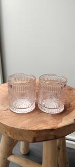 Set van 2 glazen theelichthouders, Ophalen, Overige materialen, Crème, Zo goed als nieuw