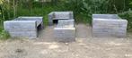 Houten Tuin Loungeset - Robuust en Rustiek, Ophalen, Gebruikt, Rechthoekig, Hout