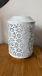 Mooie witte brocante windlicht, Wit, Ophalen of Verzenden, Zo goed als nieuw, Metaal