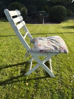 6 Witte houten inklapbare tuinstoelen, Tuin en Terras, Tuinstoelen, Ophalen, Zo goed als nieuw, Hout, Inklapbaar