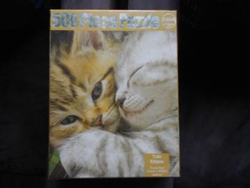 leuke puzzel 500 stukjes van 2 kittens beschikbaar voor biedingen