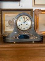 Klok mooie oude antieke koperen bronzen pendule klok., Antiek en Kunst, Antiek | Klokken, Ophalen of Verzenden
