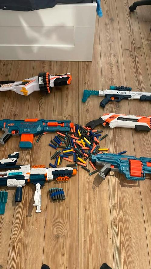 Nerf Guns met accessoires, Kinderen en Baby's, Speelgoed | Buiten | Actiespeelgoed, Gebruikt, Ophalen