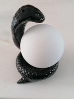 vintage retro keramieke cobra lamp met opaline glazen bol, Antiek en Kunst, Ophalen
