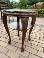 Antiek houten bijzettafeltje, Minder dan 55 cm, Gebruikt, Rond, Hout