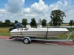 Console boot met 115 pk 4-takt en trailer, Gebruikt, Benzine, Minder dan 70 pk, Overige materialen